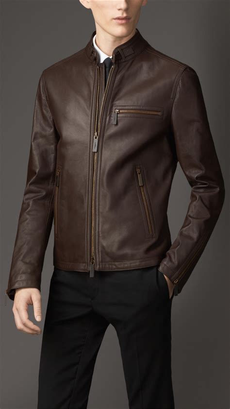 men burberry leather jacket|burberry men jacket on sale.